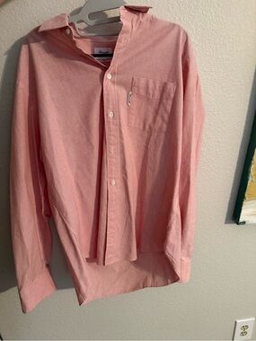 Faconnable Men's Red Button-Down Shirt with Chest Pocket